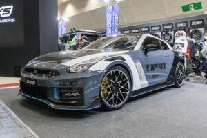 GT-R NISMO in RAYS colors on display
