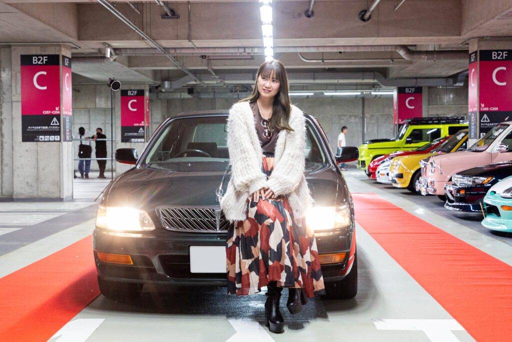 A 1998 Nissan Laurel Medalist and its owner, Mai Yazawa