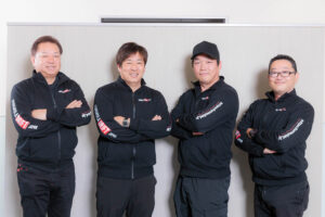 From left to right: Kazuhiko Iwata, Yoichi Imamura, Isamu Kanazawa, and Eiichi Akutsu of Formula Drift Japan