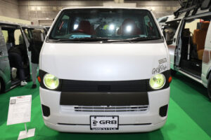 GR8 Transporter Style, a customized car based on the Toyota Hiace, exhibited at the Osaka Auto Messe