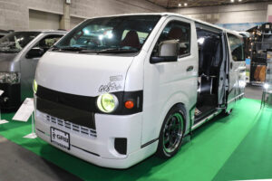 GR8 Transporter Style, a customized car based on the Toyota Hiace, exhibited at the Osaka Auto Messe
