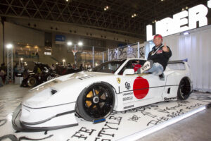 Representative Kato of Liberty Walk with the 300 million yen Ferrari F40 presented in 2023