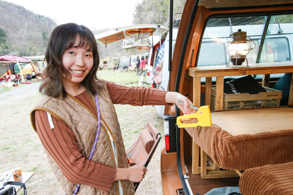 The 2018 Mazda Bongo Van with Daichi Mobara, Eri Fukada, and their dog Kerun