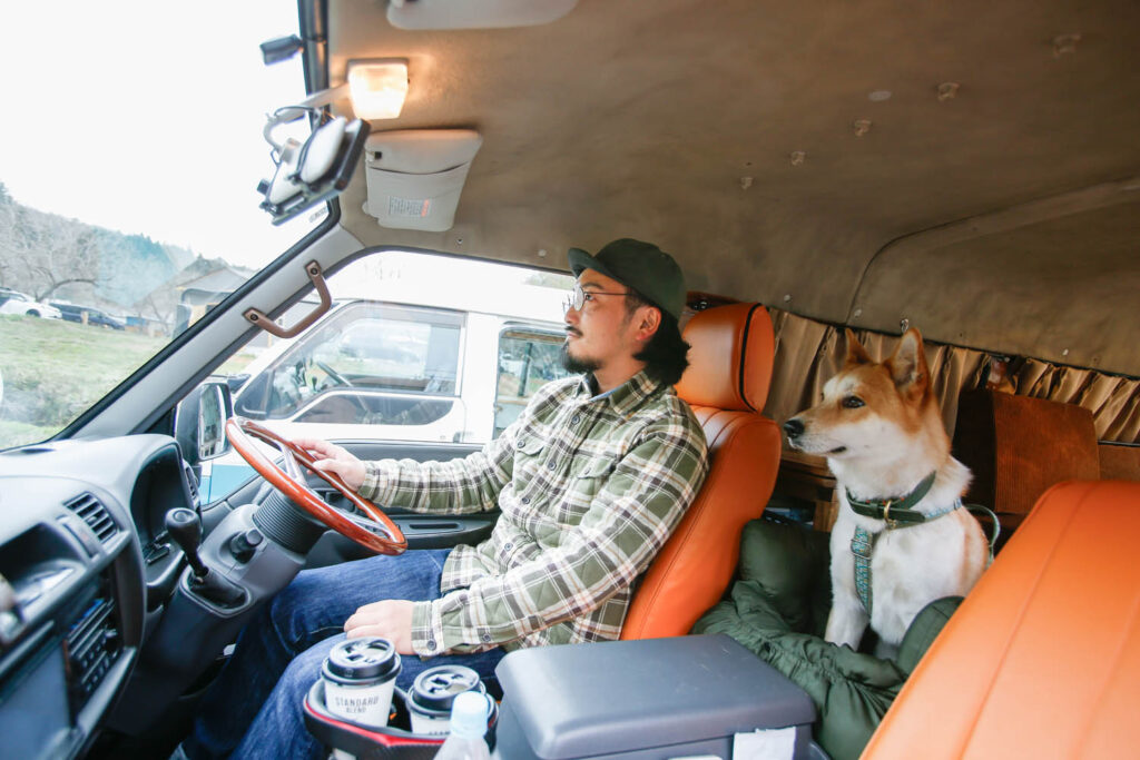 The 2018 Mazda Bongo Van with Daichi Mobara, Eri Fukada, and their dog Kerun