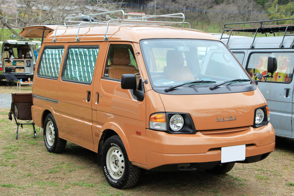 The 2018 Mazda Bongo Van with Daichi Mobara, Eri Fukada, and their dog Kerun