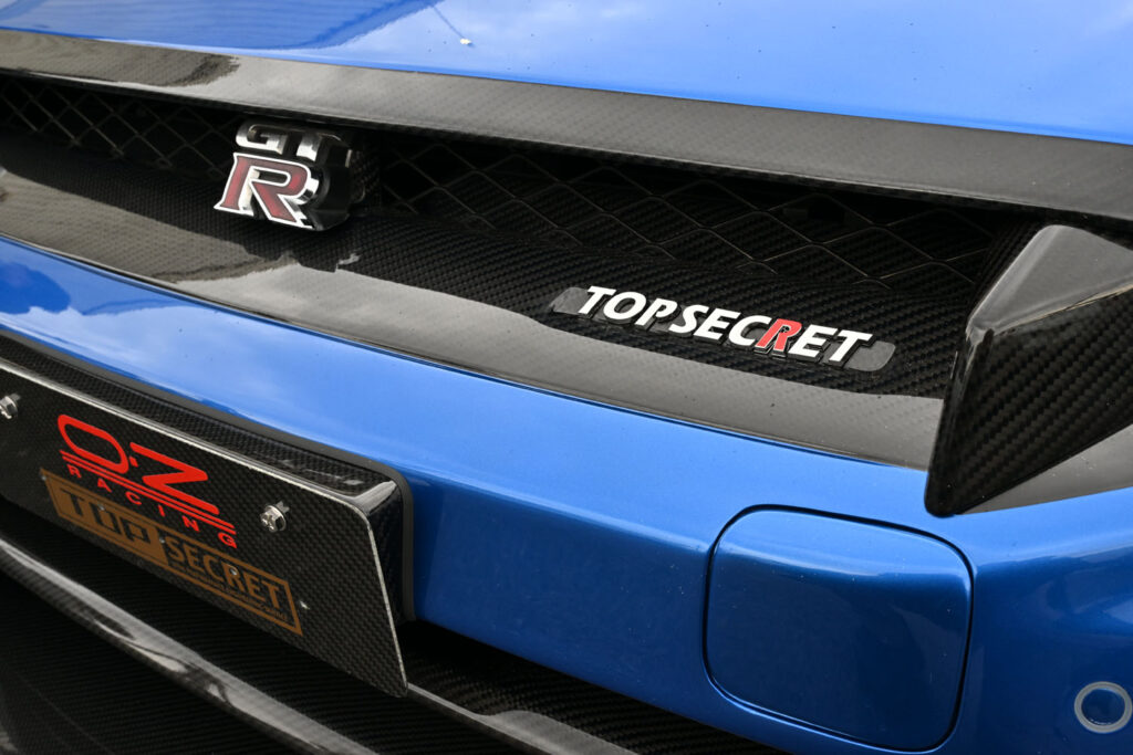 R35 GT-R demo car equipped with TopSecret's M24 full bumper kit that can transform the car into a powerful styling