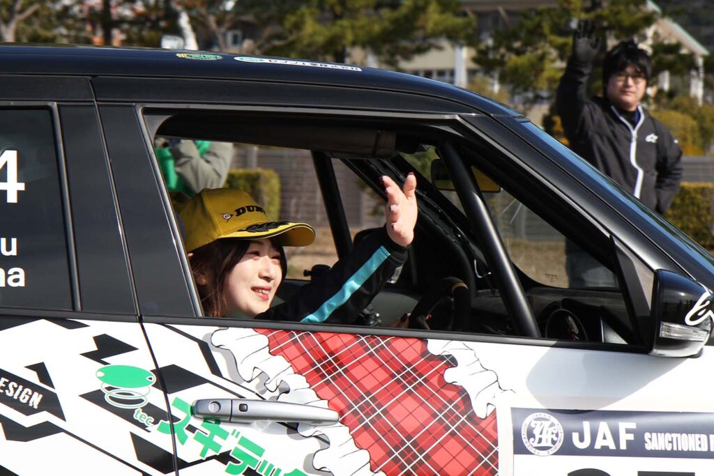 Yuna Kanematsu and co-driver Momo Tsukishima in RALLY Mikawa Bay 2024