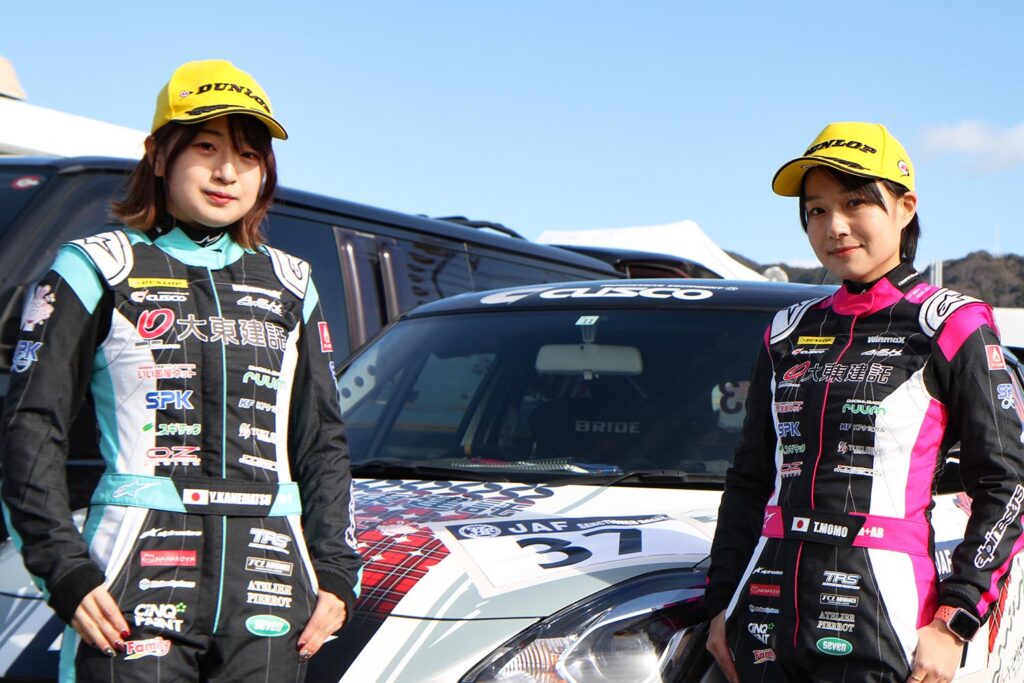 Yuna Kanematsu and co-driver Momo Tsukishima in RALLY Mikawa Bay 2024