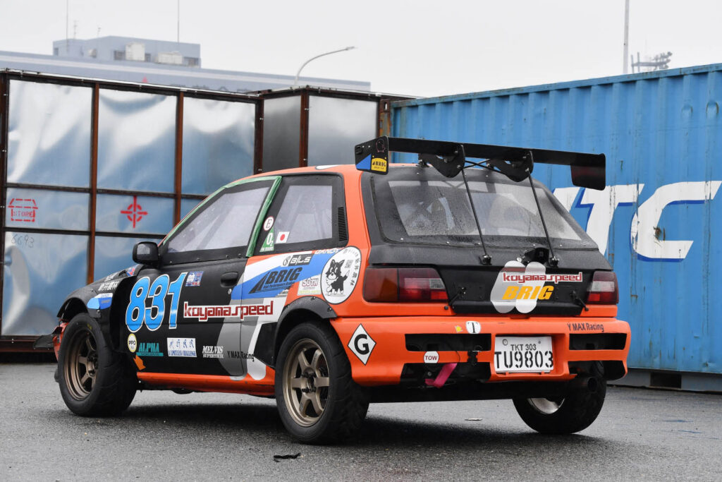 Mr. Yagi and his Toyota Starlet on his second attempt at Pikes Peak