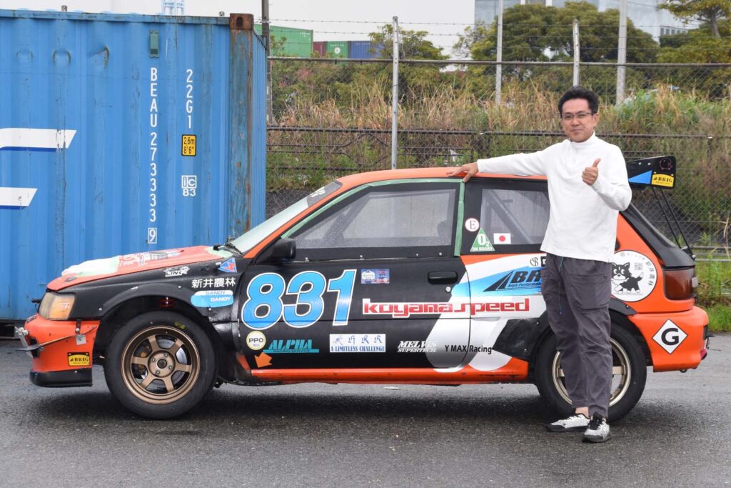 Mr. Yagi and his Toyota Starlet on his second attempt at Pikes Peak