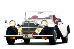 The BUBU Classic SSK, launched in 1987, is a regular VW Beetle-based car reminiscent of the Mercedes-Benz SSK