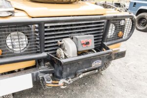 Land Rover Defender 90 that actually competed in the 1986 Camel Trophy as Team Japan