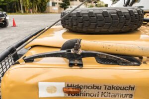 Land Rover Defender 90 that actually competed in the 1986 Camel Trophy as Team Japan