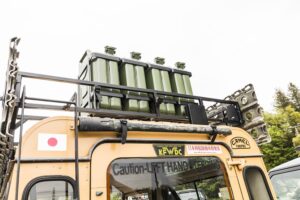 Land Rover Defender 90 that actually competed in the 1986 Camel Trophy as Team Japan