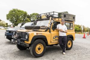 Land Rover Defender 90 that actually competed in the 1986 Camel Trophy as Team Japan