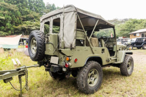 A 1980 J24 Mitsubishi Jeep is fitted with a J25A body that was restored over the course of three months