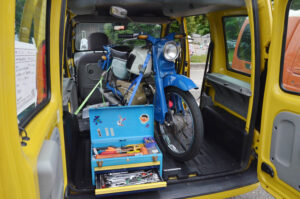 2006 Renault first generation “Kangoo” and a Bridgestone Moped Champion Deluxe